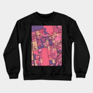 Vaughan Map Pattern in Purple & Pink Crewneck Sweatshirt